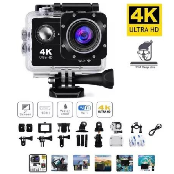 Câmera Filmadora Action Pro 4K Sports Ultra HD com Wi-Fi