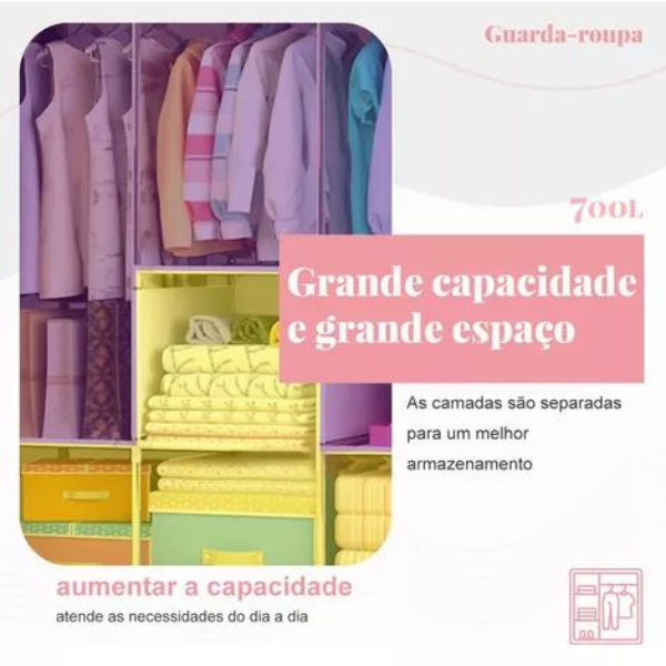 Organizadores de Roupa Dobrável 2 Portas