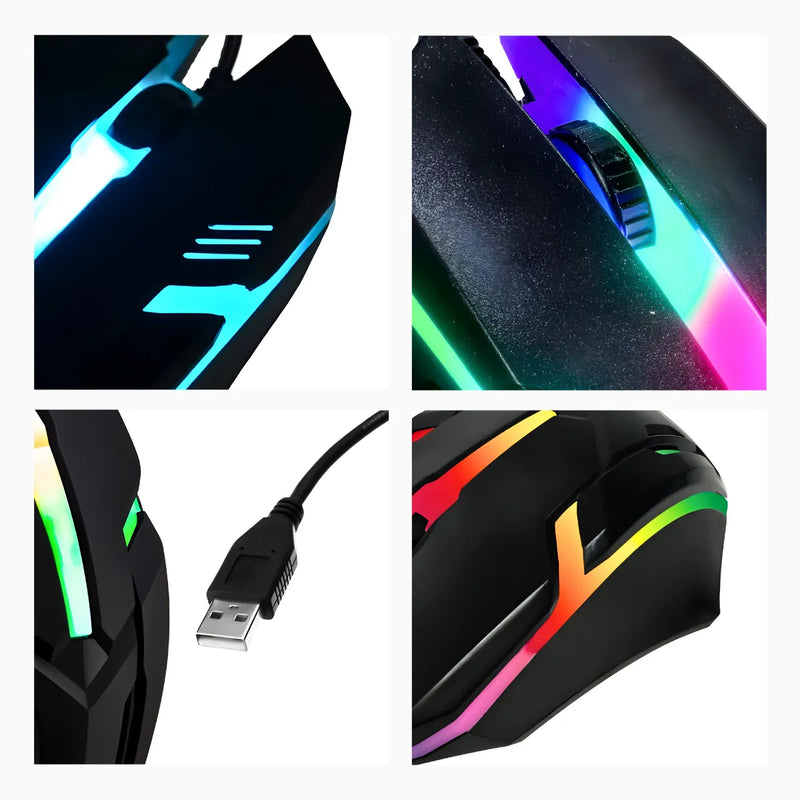 Mouse Gamer Glow RGB USB LED V02