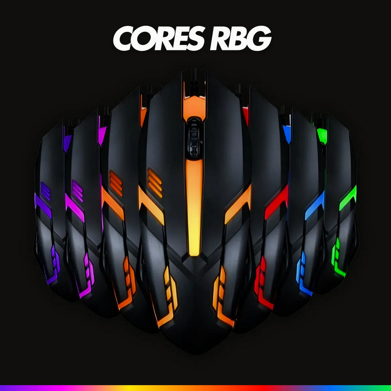 Mouse Gamer Glow RGB USB LED V02