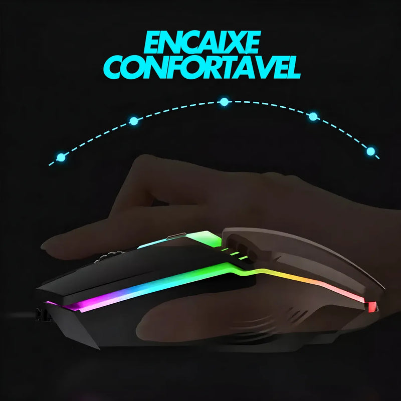 Mouse Gamer Glow RGB USB LED V02